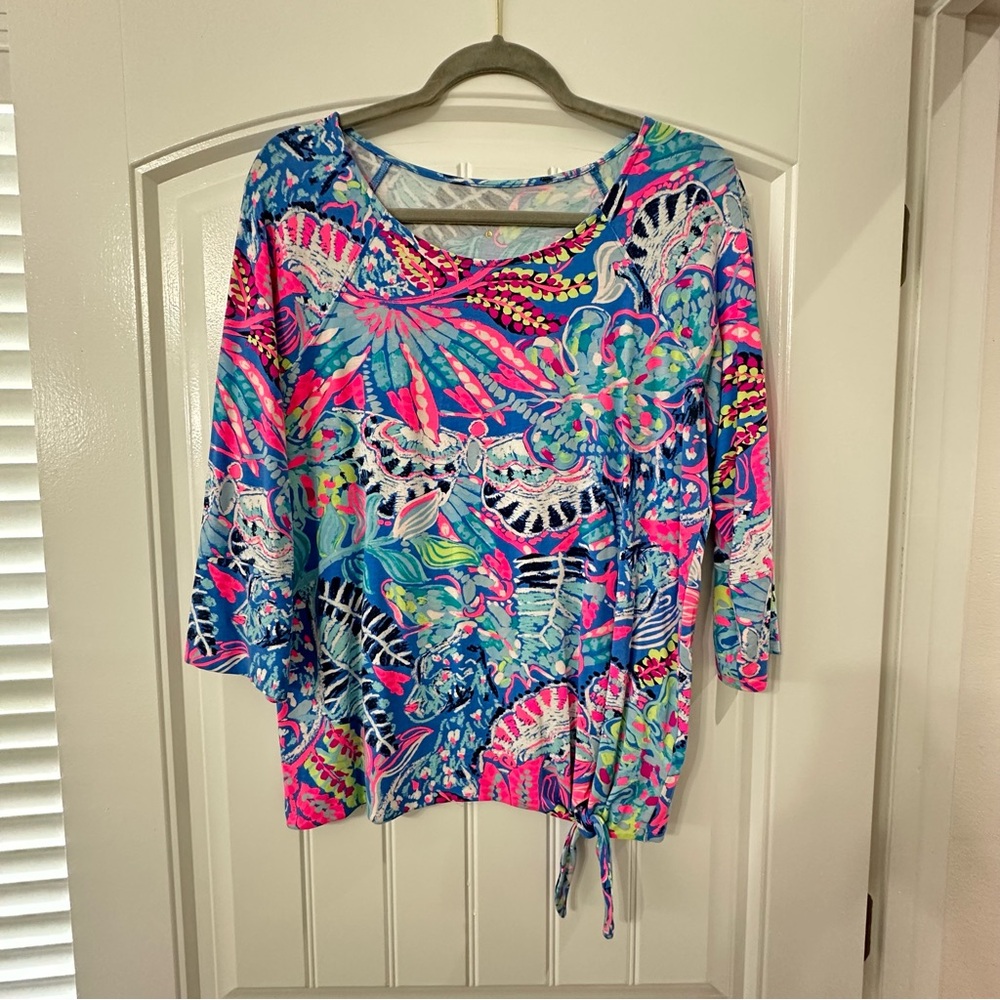 Lilly Pulitzer 3/4 Sleeve Tie Top
